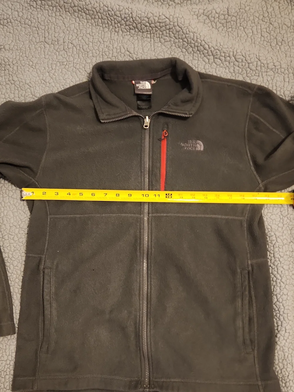 Men's The North Face Polartec Classic Fleece Jacket Charcoal Gray Size Medium